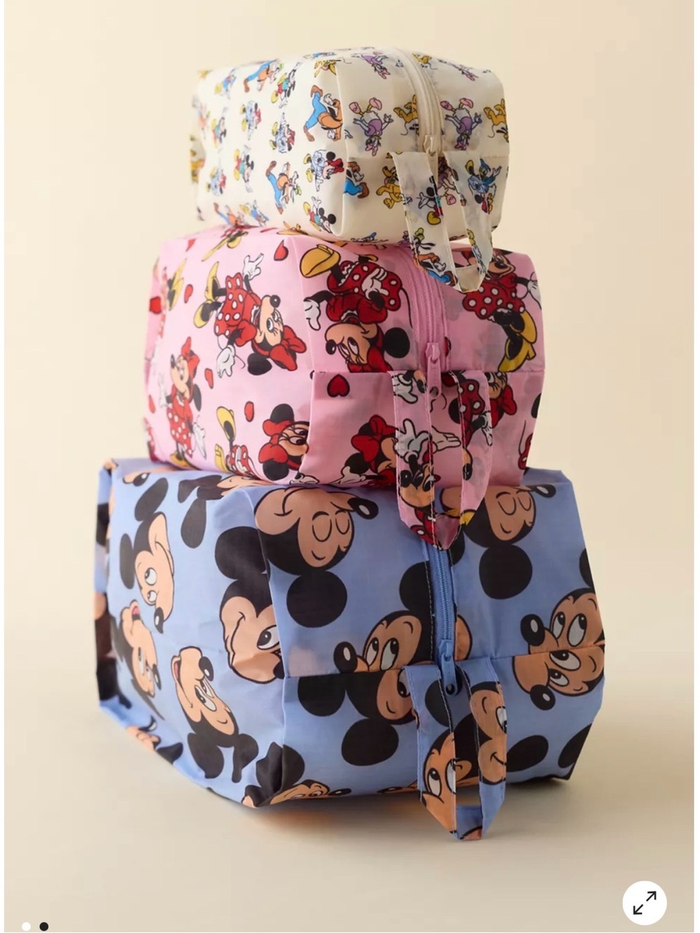 BAGGU Trio Cosmetic Pouches - Blue, Pink, Cream